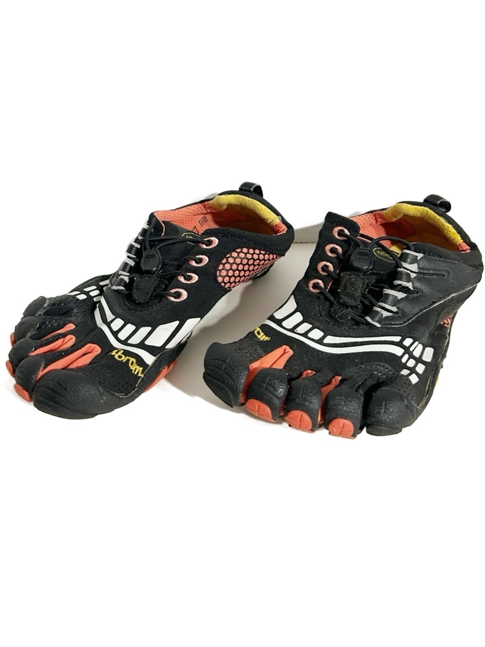 Vibram FiveFingers Minimalist Toe Shoes Black Orange Trail Style EU 38 W 7.5-8